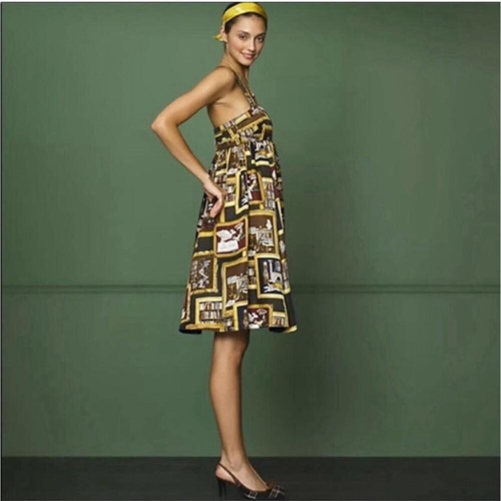 RARE! J.Crew Collection Library book Print 100% Silk Dress 2
